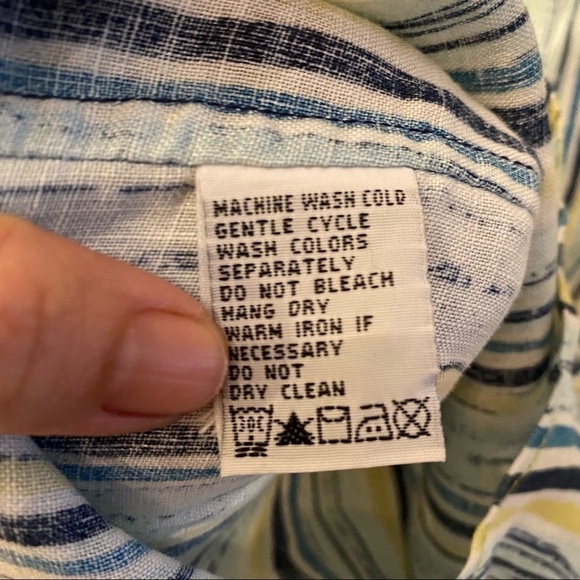 TOMMY BAHAMA Men 100% Linen Striped Buttoned Long Sleeve Shirt Size XL - Picture 8 of 12